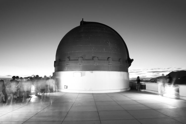 Griffith Observatory, west deck at night