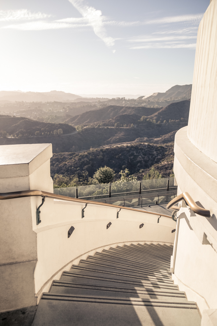 Griffith Observatory staircase to the west