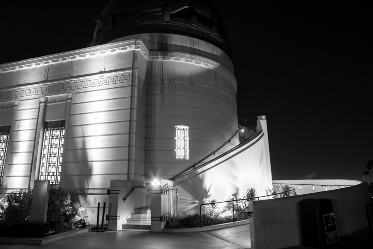 Griffith Observatory, west at night