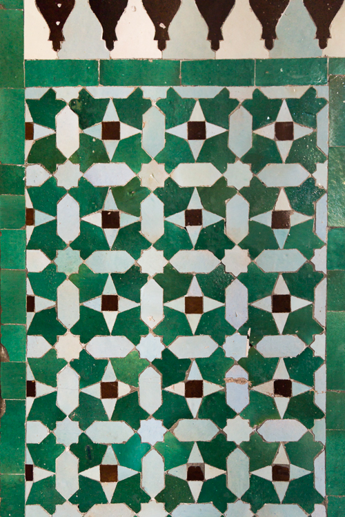 Green Mosaic Floor at Paris Grand Mosque